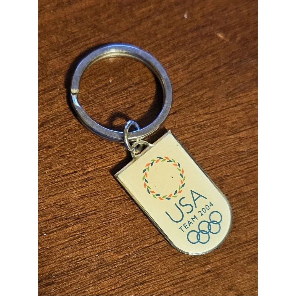 2004 US Olympic Team Keychain Key Ring Chain Style Hangtag Fob *109-C